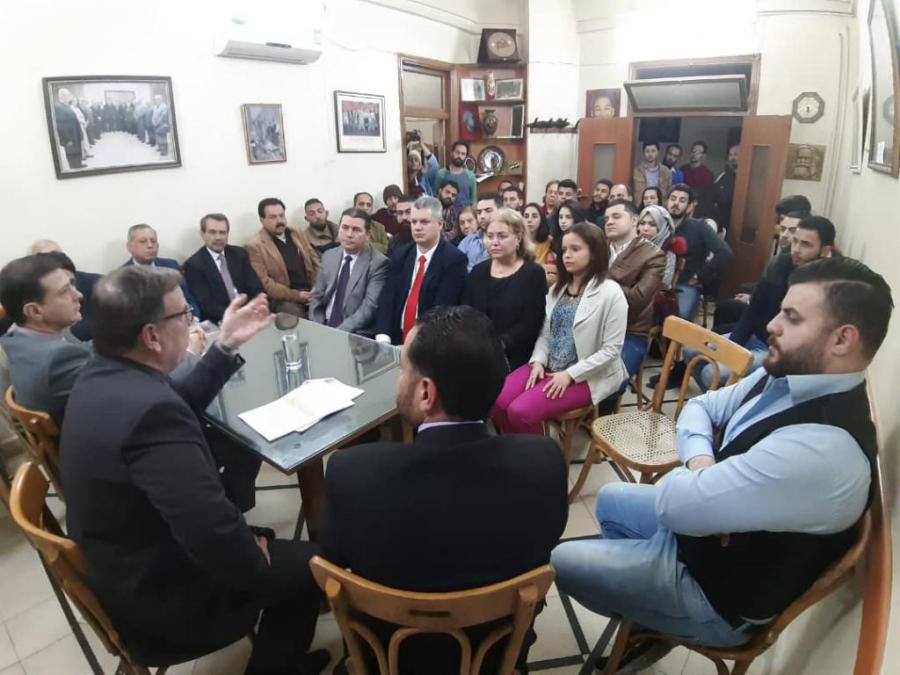 Intercambio con el Partido Comunista Sirio Unificado y la Unión de Jóvenes Democráticos Sirios