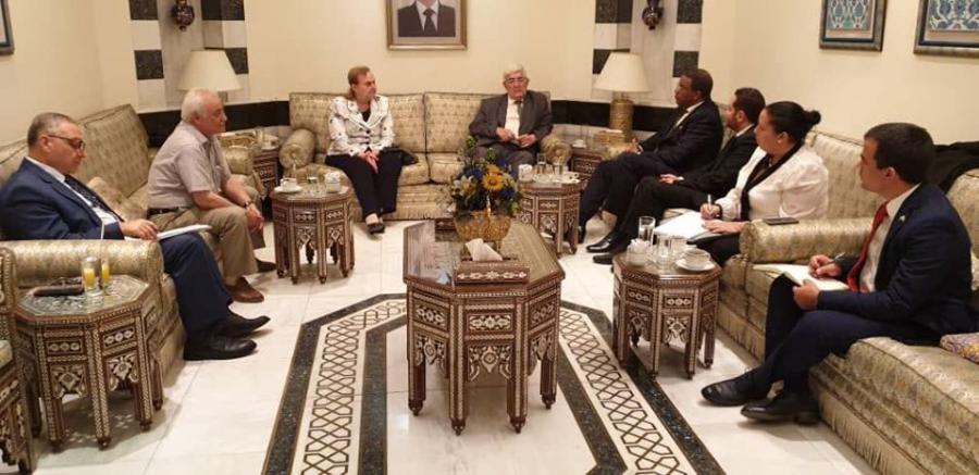 La representación cubana también tuvo una reunión con el secretario del Partido Comunista Sirio, Hanin Nemer.