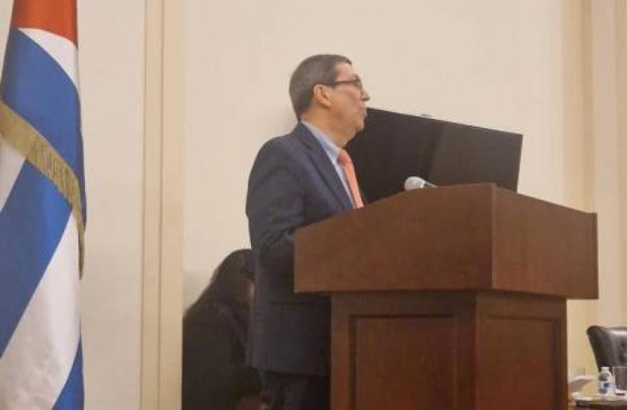 Conference offered by the Minister of Foreign Affairs of the Republic of Cuba, Bruno Rodríguez Parrilla, on the Helms-Burton Act. New York