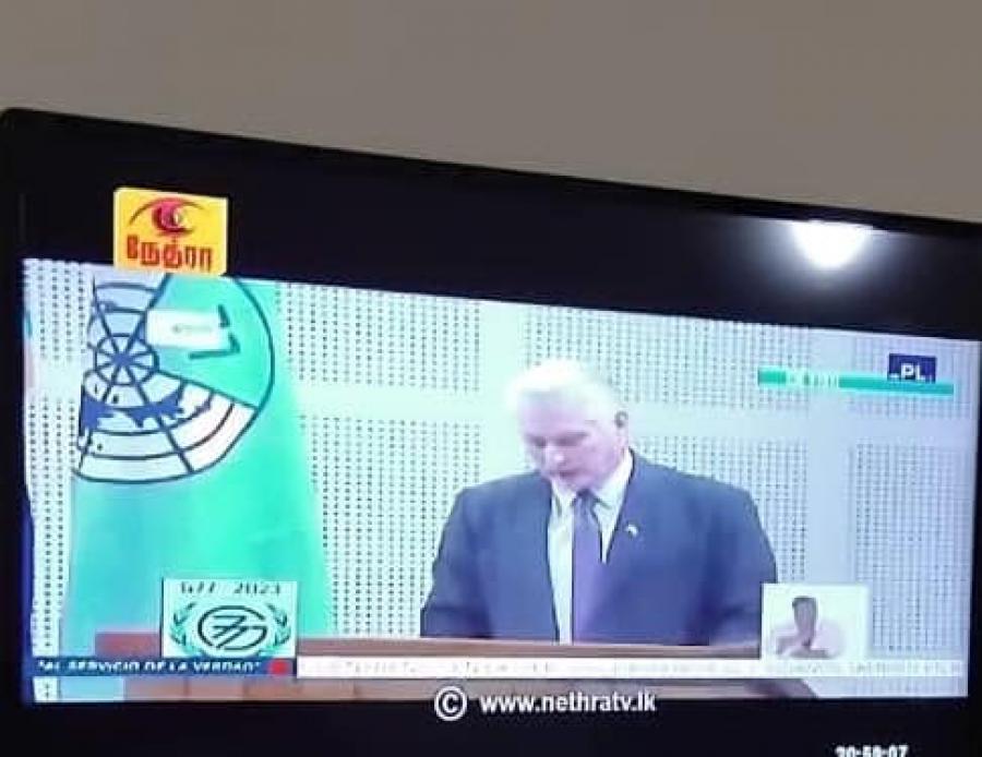 Transmite canales de televisión de Sri Lanka, reportaje sobre el 65 Aniversario de la Revolución Cubana