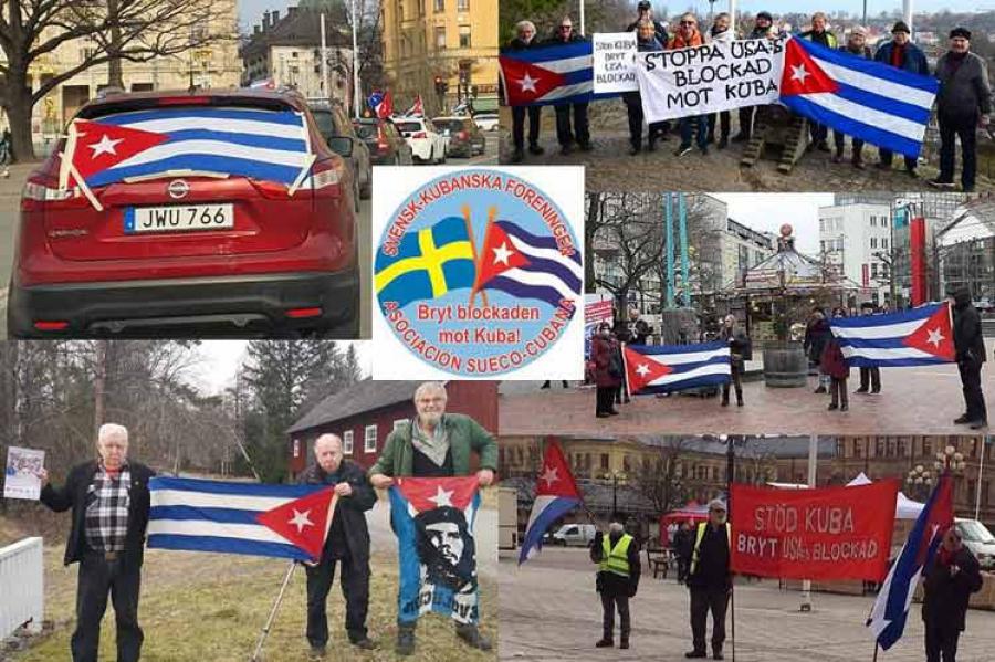 Campaña de denuncia contra el Bloqueo de Estados Unidos vs Cuba en Suecia