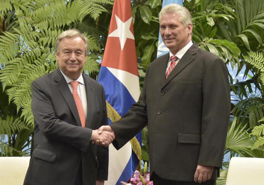 Recibió Díaz-Canel al Secretario General de la ONU