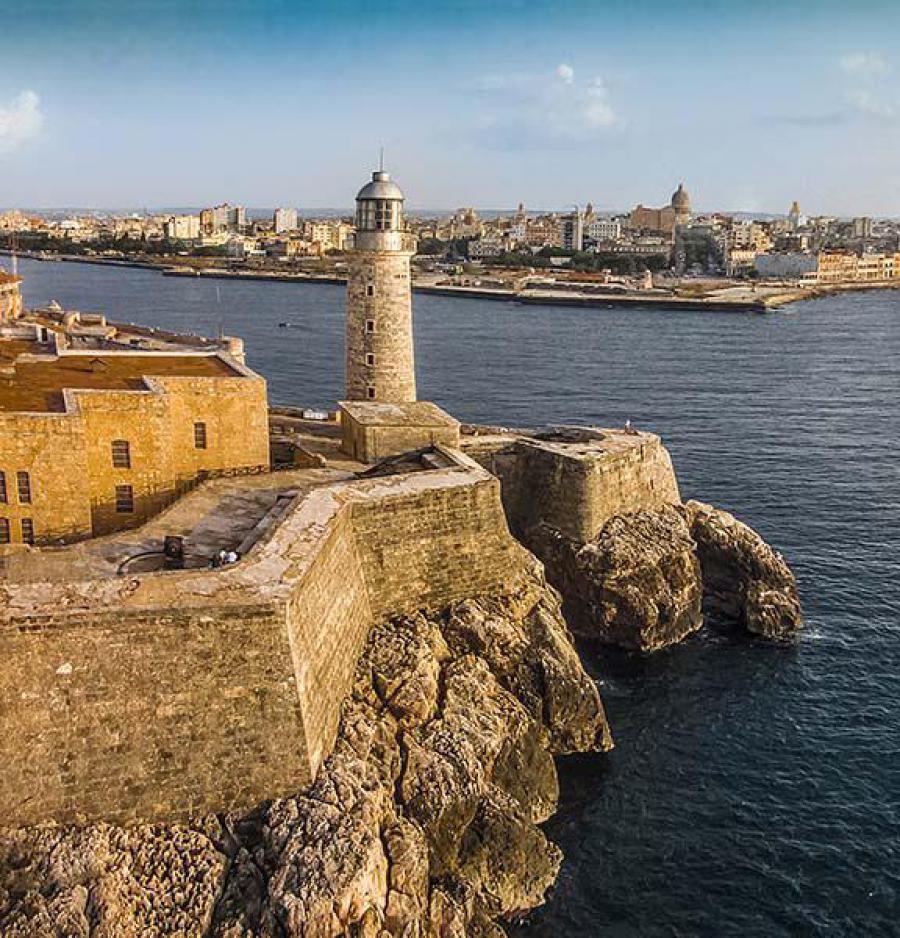 Castillo de los Tres Reyes del Morro. Designed in the late 16th century by engineer Bautista Antonelli to protect the Villa de San Cristóbal de La Habana. Together with its lighthouse, the Castillo is an iconic symbol of the capital and the country