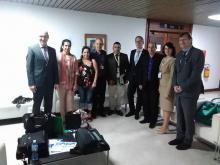 Encuentro entre el Director de Geología del Ministerio de Minas y Energía (Minem), Dr. Enrique Castellanos y otros funcionarios de ese Ministerio e integrantes de la delegación de Alemania al Congreso Internacional “Universidad 2018"