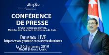 Cuba présente le Rapport sur le Blocus des États-Unis