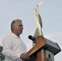 Tengo claro que hoy hablo en nombre de los agradecidos, los que enfrentamos el desafío de empujar un país, dijo el Presidente de los Consejos de Estado y de Ministros Miguel Díaz-Canel Bermúdez, en el Acto Central por el aniversario 66 del asalto a los cuarteles Moncada y Carlos Manuel de Céspedes