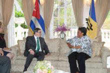 La Primera Ministra de Barbados recibe al Ministro de Relaciones Exteriores de Cuba, Bruno Rodríguez Parrilla.