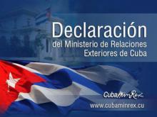 Declaración del Ministerio de Relaciones Exteriores de Cuba