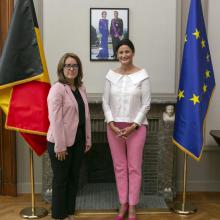 Recibe la Presidenta del Senado de Bélgica a la Embajadora de Cuba