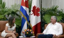 Recibió Díaz-Canel a la Canciller de Canadá.