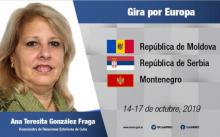 Realiza Viceministra de Relaciones Exteriores de Cuba, gira oficial por países de Europa.