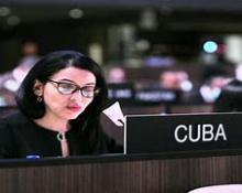 Presenta Cuba resultados de la Cumbre de Jefes de Estado y de Gobierno del G-77 más China en la Plenaria del G-77 en la UNESCO.