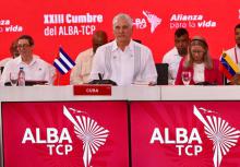Presidente de la República de Cuba, Miguel Díaz-Canel Bermúdez en la XXIII Cumbre del ALBA-TCP.