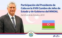 Encabeza Presidente de Cuba delegación a la XVIII Cumbre de Jefes de Estado y de Gobierno del MNOAL