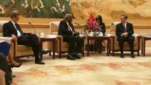 Recibe Presidente de la Conferencia Consultiva Política del Pueblo Chino al Presidente del Parlamento cubano. 
