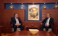 THE PRESIDENT OF THE PARLIAMENT OF CYPRUS RECEIVES THE CUBAN AMBASSADOR.