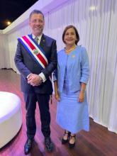Ministra del CITMA Elba R Perez con presidente costarricense Rodrigo Chaves