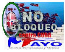 Cubanos en Dinamarca contra el Bloqueo.