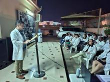 Colaboradores internacionalistas de la Misión Estatal de Cuba en Djibouti, celebran el 99 aniversario del natalicio del Comandante en Jefe