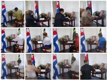 Firman en Dominica Libro de Condolencias por fallecimiento de Ricardo Alarcón de Quesada. 