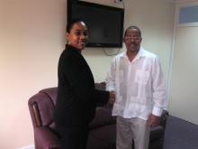 Minister of Foreing Affairs and CARICOM Affairs, Hon. Francine Baron and Ambassador of Cuba, Juan Carlos Frómeta