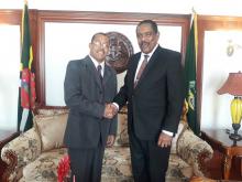 Recibe el Presidente de la Mancomunidad de Dominica al Embjadador de Cuba.