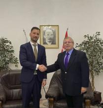Embajador cubano sostiene encuentro con Lukaš Parízek, presidente del Consejo de Exportadores Eslovacos.