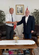 Embajador de Cuba sostiene encuentro con Juraj Č̣ajko, vicepresidente de junta de directores de la Cámara de Comercio de Trnava