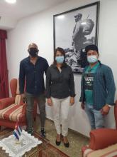 Miembros de la filial "Ignacio Agramonte" de la Asociación de Cubanos Residentes en el Sur de España "La Avellaneda" visitan sede del Consulado General de Cuba en Sevilla