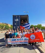 Parte desde Barcelona nuevo contenedor de solidaridad con Cuba