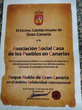 Reconoce Cabildo de Gran Canaria aportes de la Asociación Social Casa de los Pueblos en Canarias