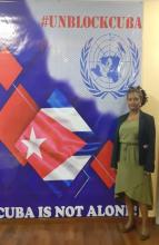 Anchinalau Mekonnen en la Embajada de Cuba