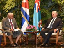 Cuban President received Fijian Prime Minister in Havana, October 2019