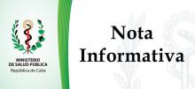 Nota Informativa del Ministerio de Salud Pública de Cuba