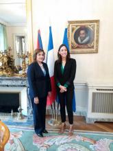 Recibe Secretaria de Estado francesa a la Ministra cubana Elba Rosa Pérez Montoya