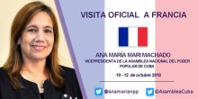 Cumplimenta intenso programa de intercambios parlamentarios en Francia la Vicepresidenta de la Asamblea Nacional del Poder Popular de Cuba.