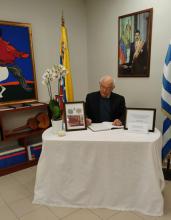 Signing the Book of Condolences for the Aggression Against Venezuela
