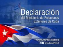 DECLARATION BY THE MINISTRY OF FOREIGN AFFAIRS OF CUBA 