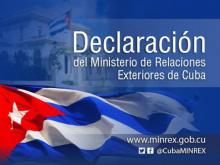 Declaración del Ministerio de Relaciones Exteriores de Cuba