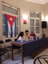 Presentación del libro La Historia me Absolverá y celebración del 26 de julio en Atenas.