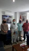 Representatives of the Greek Committee requesting the Nobel Peace Prize for contingent of Cuban doctors Dr Henry Reeve express solidarity with Cuba.