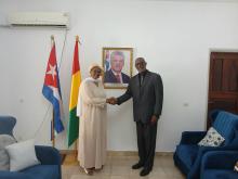 Encuentro entre el Embajador de Cuba y la Sra. Fatoumata Barry,  primera arquitecta  de Guinea Conakry