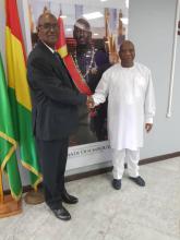 Recibe el Ministro de Asuntos Extranjeros al Embajador de Cuba en la República de Guinea.