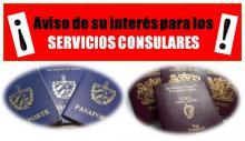 Aviso sobre los servicios consulares de la Embajada de Cuba en Irlanda.
