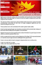 Declaration of the Communist Party of Ireland, Cuba Is Not Alone.