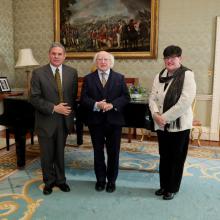 Presidente de Irlanda recibió en audiencia de despedida al embajador cubano.