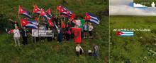 Desde montaña irlandesa ondea una gigante bandera cubana con un mensaje claro al presidente Biden: “UNBLOCKCUBA”.