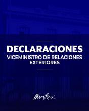 Declaraciones del viceministro de Relaciones Exteriores de la República de Cuba, Carlos Fernández de Cossío