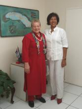 Dr. Katherine Muller-Marin, director of the UNESCO Regional Office for Culture in Latin America and the Caribbean, paid a courtesy call on the Cuban Ambassador to Jamaica, H.E Mrs. Ines Fors Fernández.