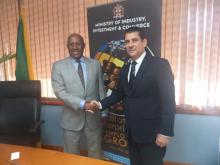 Cuban Ambassador exchanges with the Minister of Industry, Investment and Commerce of Jamaica